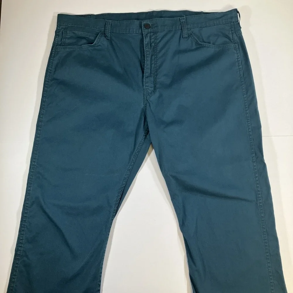 Levi's 569 Pants Mens 44x32 Teal Blue Loose Straight Stretch Twill